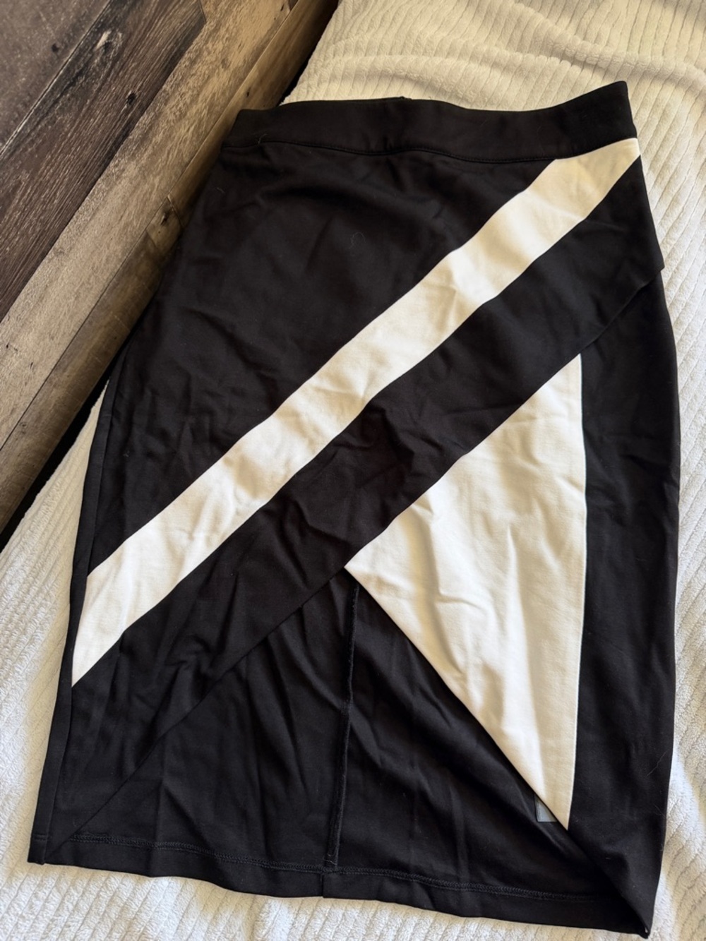 Alexander Wang Black and White Diagonal Panel Pencil Skirt